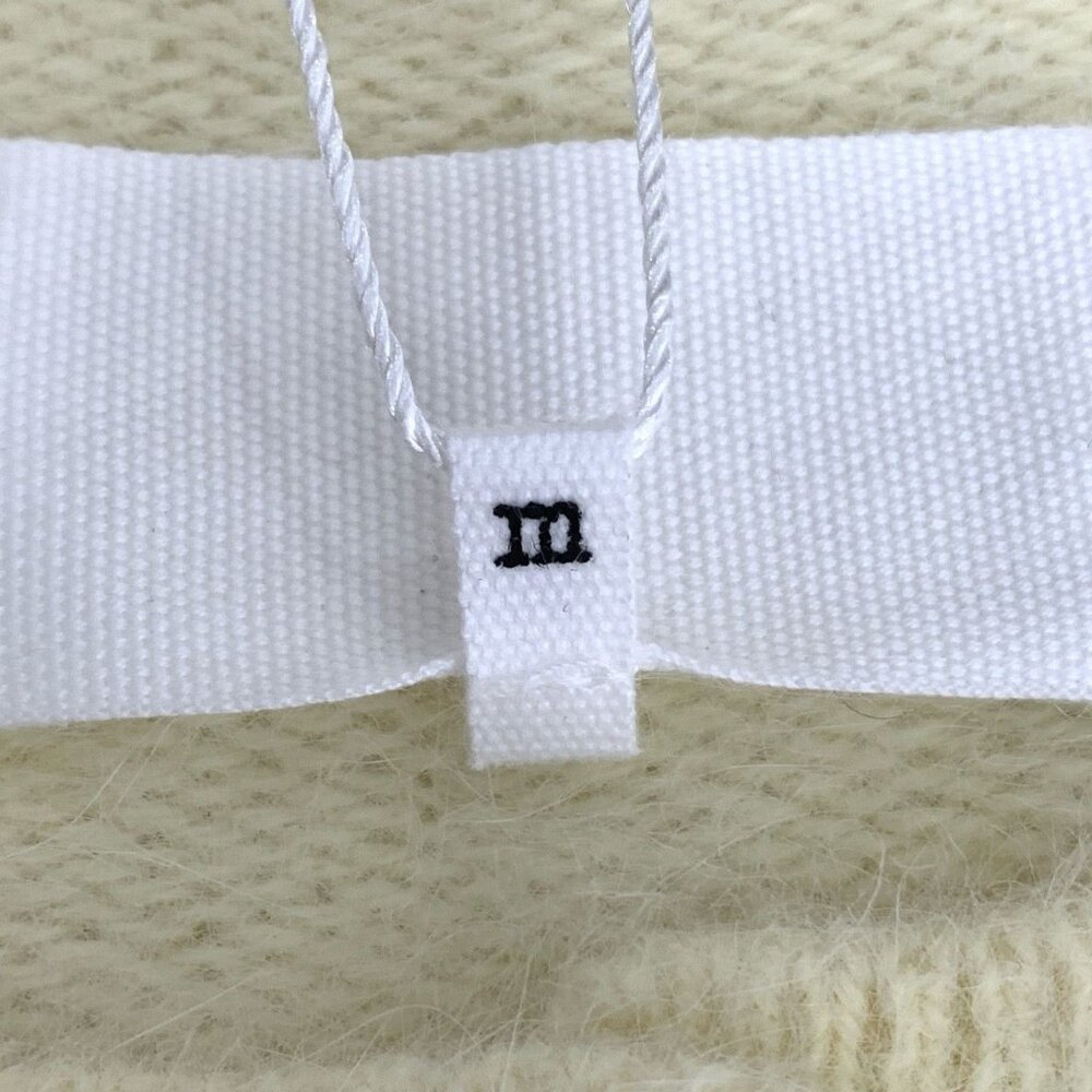 Maison Margiela Womens Cream Angora Blend Cardigan With Blue & Brown Embellished - Picture 8 of 9